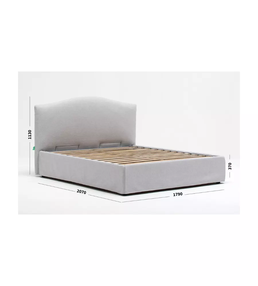 Letto matrimoniale contenitore 'hill' perla 160x190 cm